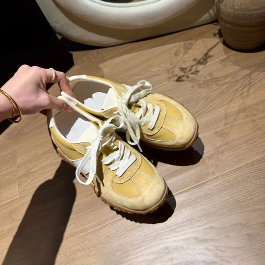 Damen modische Sneakers mit atmungsaktiver Oberflächenstruktur und rutschfester Gummisohle EB