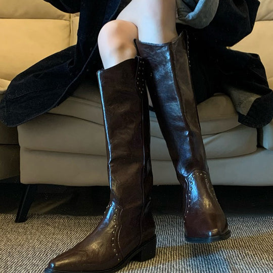 Damen Cowboy-Stiefel mit dekorativen Nieten EB