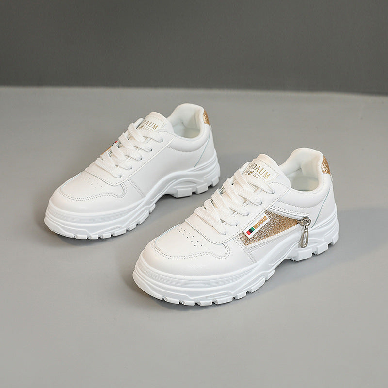 Damen Sneaker mit modischem Reißverschluss und gepolstertem Innenfutter EB