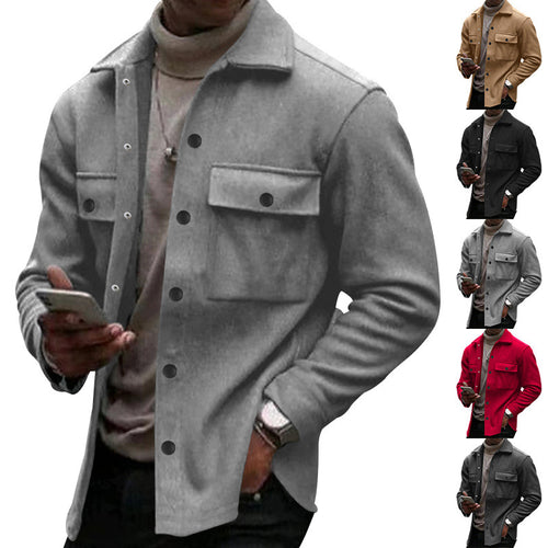 Herren lässige Overshirtjacke mit großen Brusttaschen und modernem Design EB