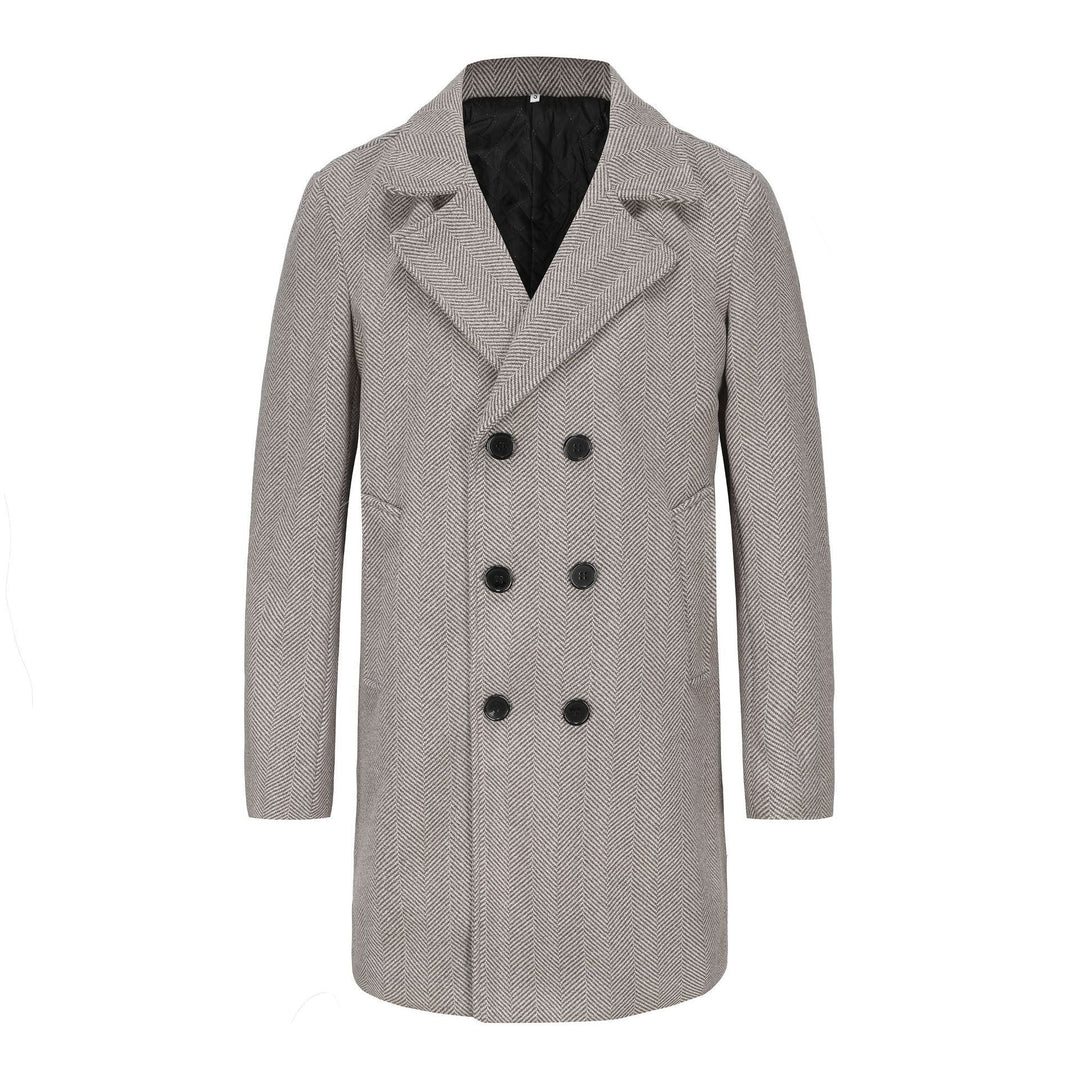 Herren zeitloser Dufflecoat mit elegantem Hahnentrittmuster EB