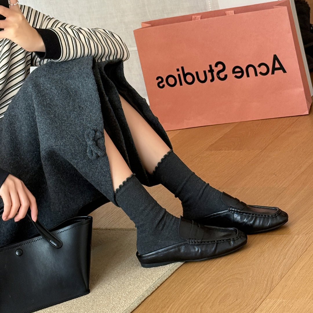 Damen Mokassins aus hochwertigem Leder mit elegantem Riemendesign EB