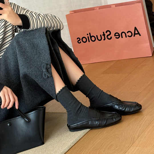 Damen Mokassins aus hochwertigem Leder mit elegantem Riemendesign EB