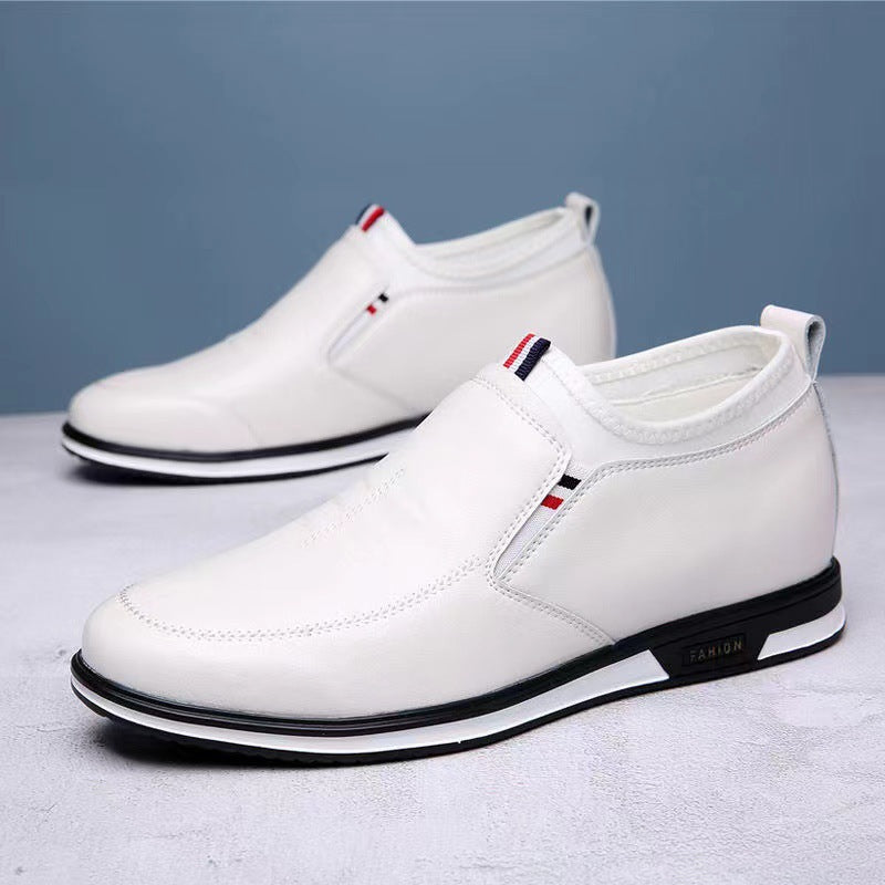 Damen Bequeme Slip-On Leder Sneakers mit modischem Design EB