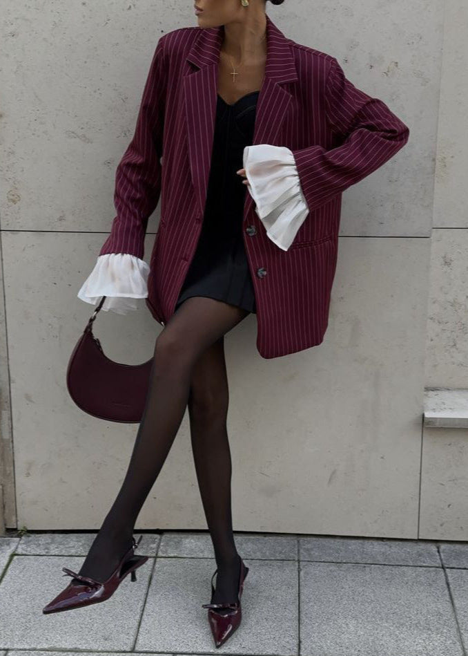 EB | Nadelstreifen Blazer mit Statement Ärmeln
