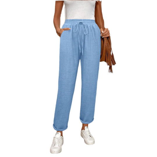 Damen Loungehose mit elastischem Bund und modischen Details EB