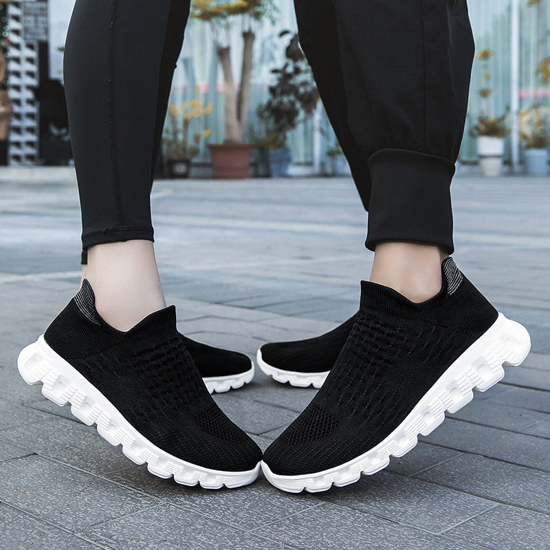 Damen Slip-On Laufschuhe mit atmungsaktivem Obermaterial und flexibler Sohle EB