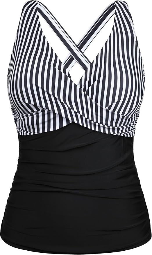 Damen Badeanzug mit Wickelschnitt und figurschmeichelndem Design EB