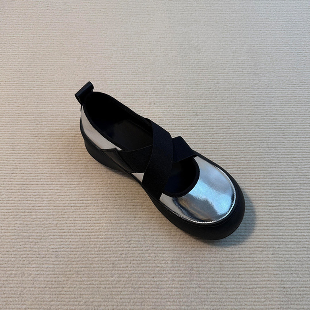 Damen Ballerinas mit elastischem Kreuzband und dämpfender Sohle EB
