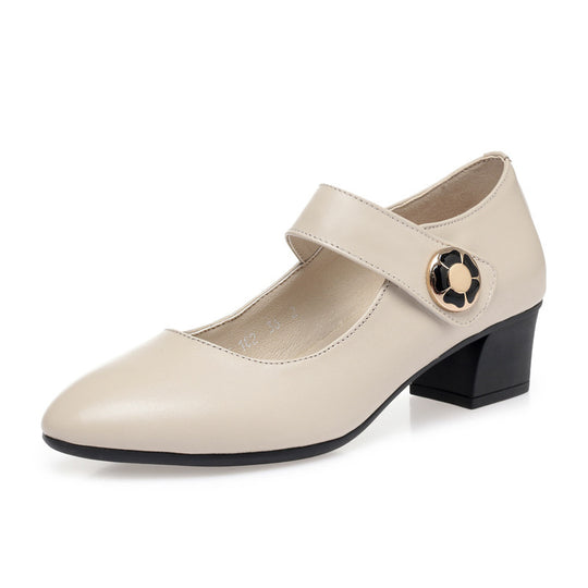 Damen Elegante Mary Jane Schuhe mit modischem Riemen und komfortablem Blockabsatz EB