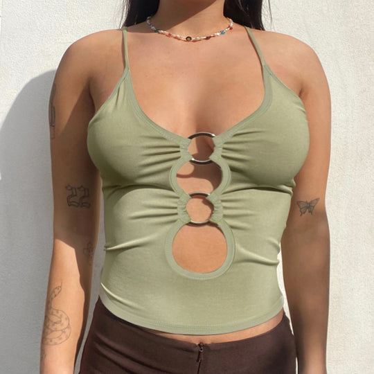 Damen Crop-Top mit einzigartigem Ring-Ausschnitt EB