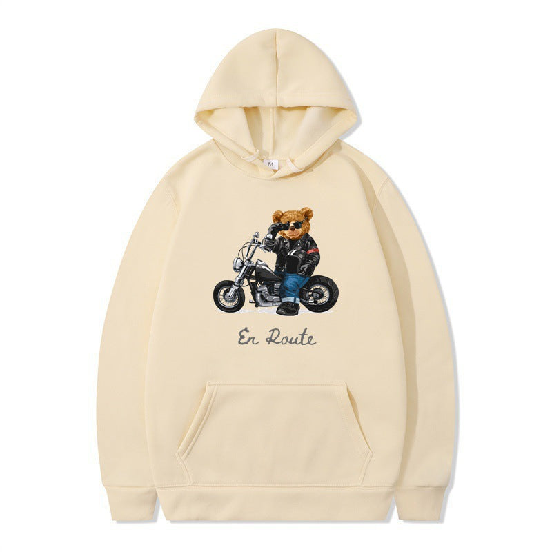 Damen Kapuzenpullover mit einzigartigem Bärenmotiv und lässiger Passform EB