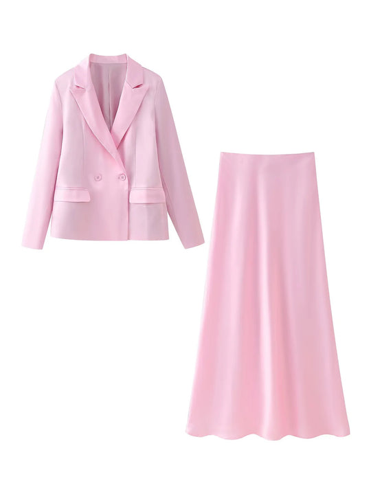 Damen elegantes Blazer- und Rock-Set EB
