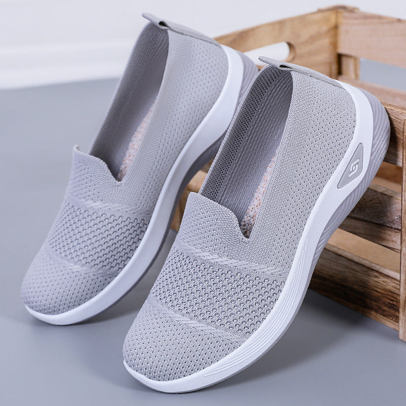 Damen Atmungsaktive Slip-On Freizeitschuhe mit elastischer Sohle EB