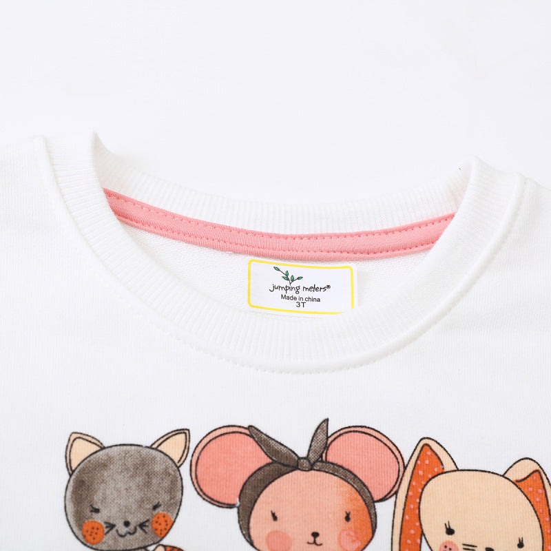 Mädchen Sweatshirt mit kreativer Tierapplikation EB