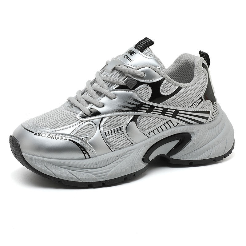 Damen Sportliche Sneaker mit atmungsaktivem Netz-Material und stoßdämpfender Sohle EB