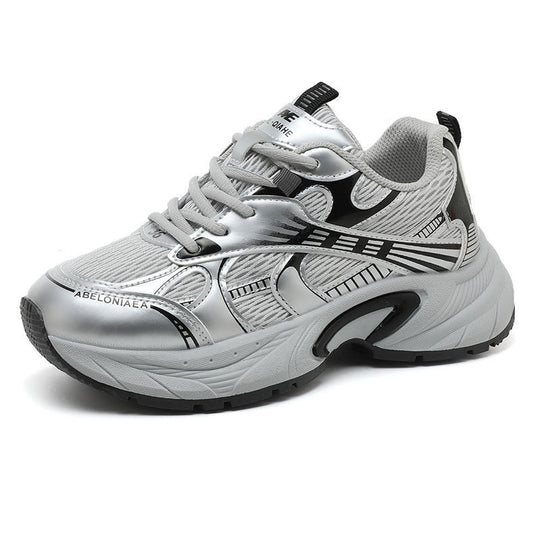 Damen Sportliche Sneaker mit atmungsaktivem Netz-Material und stoßdämpfender Sohle EB