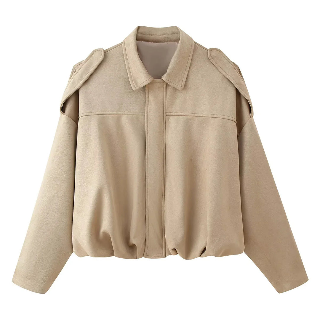 Damen Pilotjacke mit modischem Oversized-Schnitt und erweiterten Schultern EB