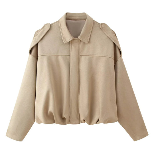 Damen Pilotjacke mit modischem Oversized-Schnitt und erweiterten Schultern EB