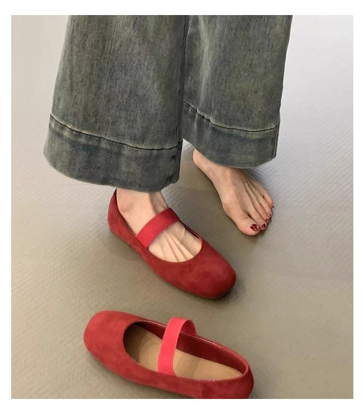 Damen Ballerinas mit komfortablem Riemen und weichem Obermaterial EB