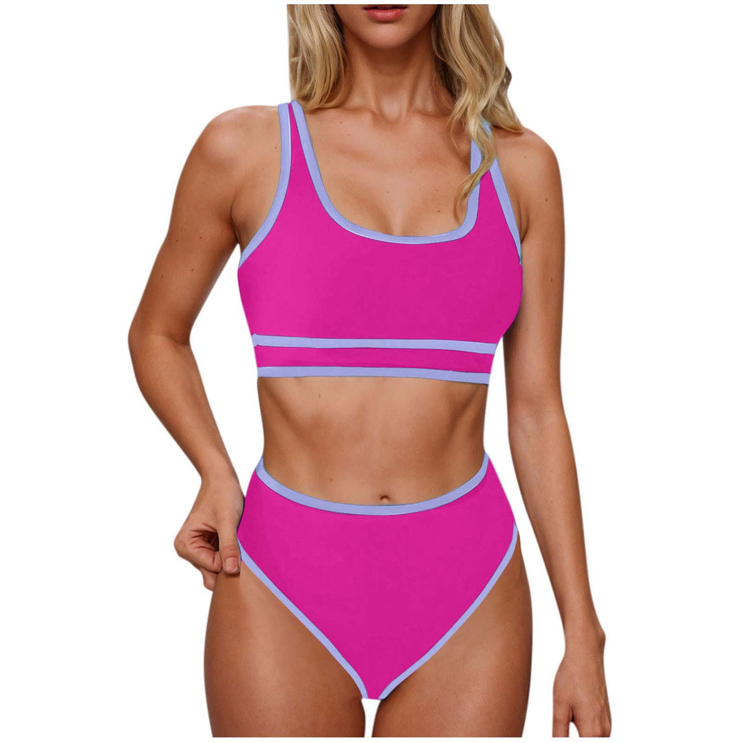 Damen Sportliches Hochtailliertes Bikini-Set EB