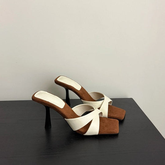 Damen elegante Sling-Pumps mit überkreuztem Riemendesign und hohen Absatz EB