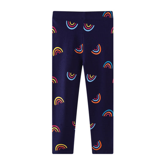 Mädchen Leggings mit buntem Regenbogenmotiv EB