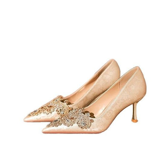 Damen Glamouröse High Heels mit funkelnden Strass-Applikationen EB