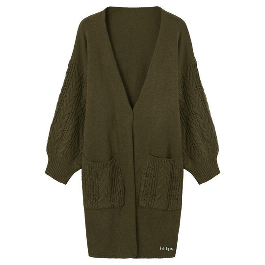Damen gemütliche Strickjacke mit Taschen EB