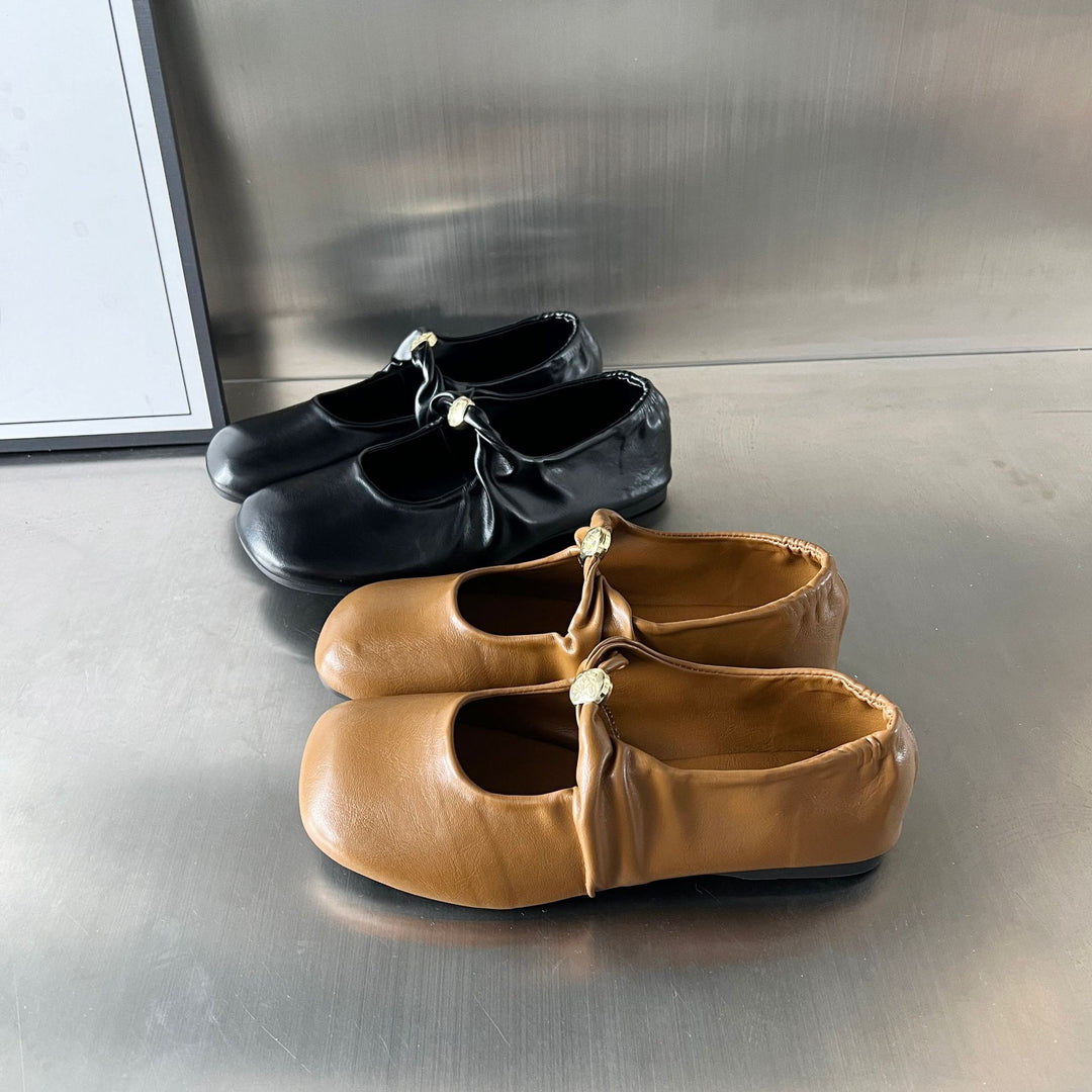 Damen elegante Ballerinas mit dekorativem Riemen und komfortablem Fußbett EB