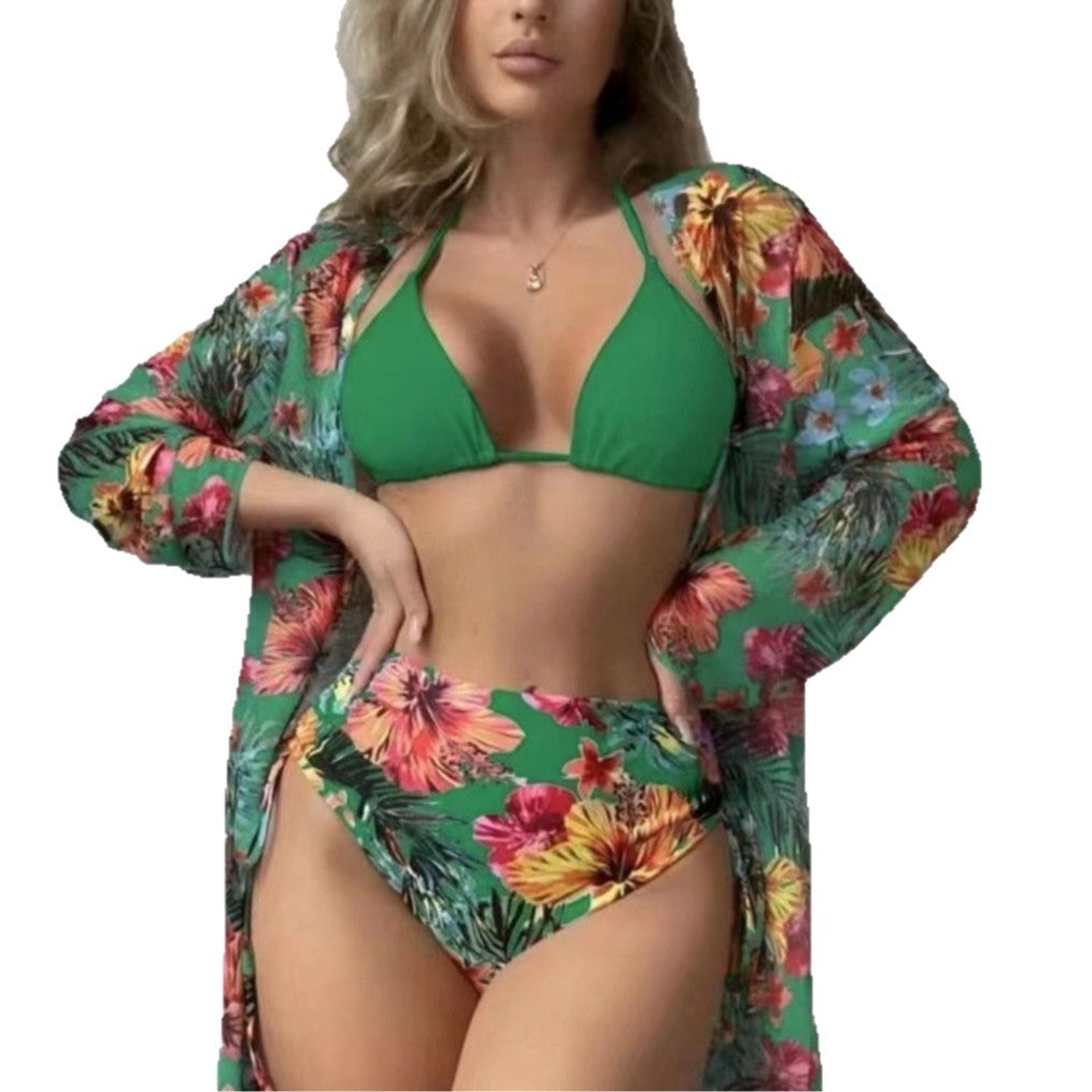Damen modisches Bade-Set mit stylischem Kimono EB