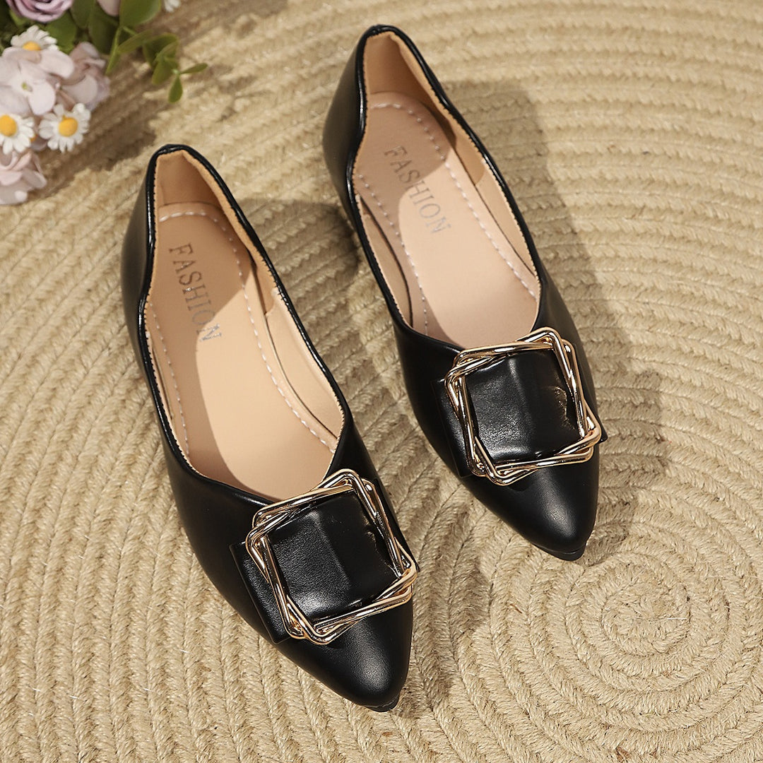 Damen Elegante Ballerinas mit modischem Schmuckelement EB