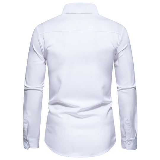 Herren Langarmhemd mit modischem Paisleymuster und hochwertigem Baumwollmix EB