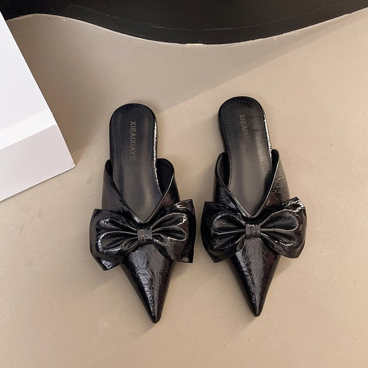 Damen elegante Mules mit verziertem Schleifenakzent EB