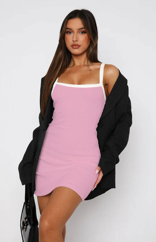 Damen Minikleid mit eleganter Trägerstruktur und figurbetontem Schnitt EB