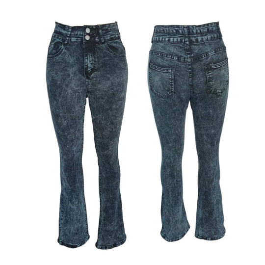 Damen Bootcut Jeans mit hohem Bund und eleganter Waschung EB