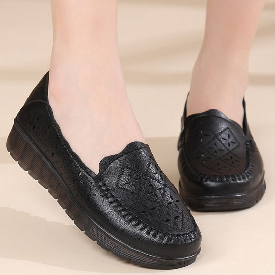 Damen Atmungsaktive Mokassins mit perforiertem Design und rutschfester Sohle EB
