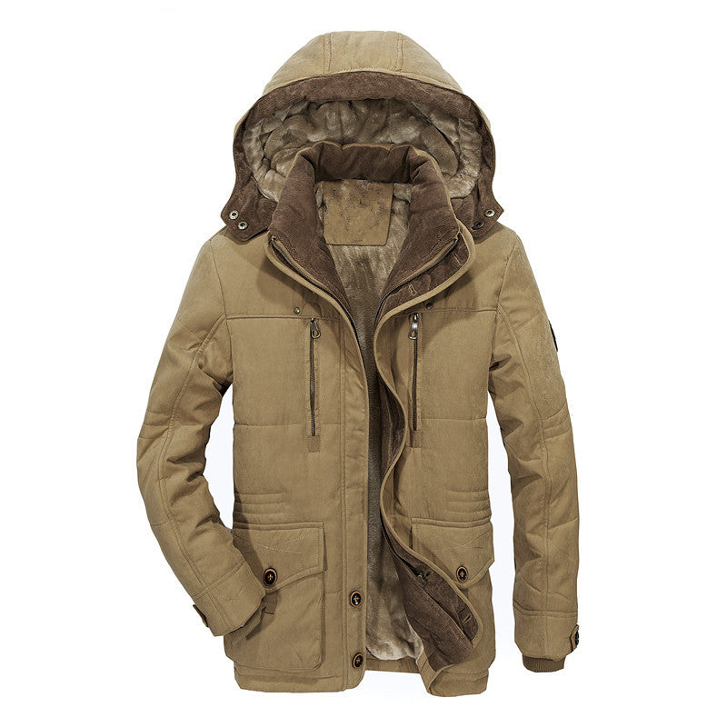 Herren multifunktionale Winterjacke mit gefüttertem Kapuzenkragen EB