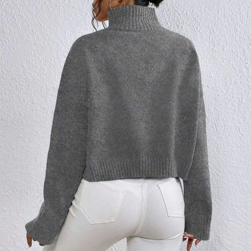 Damen modischer Kragenpullover aus weicher Wolle EB