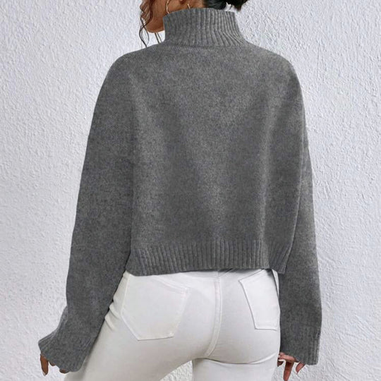 Damen modischer Kragenpullover aus weicher Wolle EB