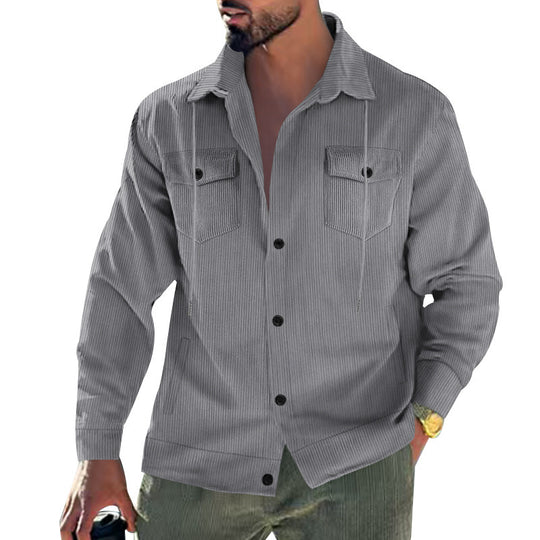 Herren Cord-Jacke mit praktischen Taschen und klassischem Schnitt EB