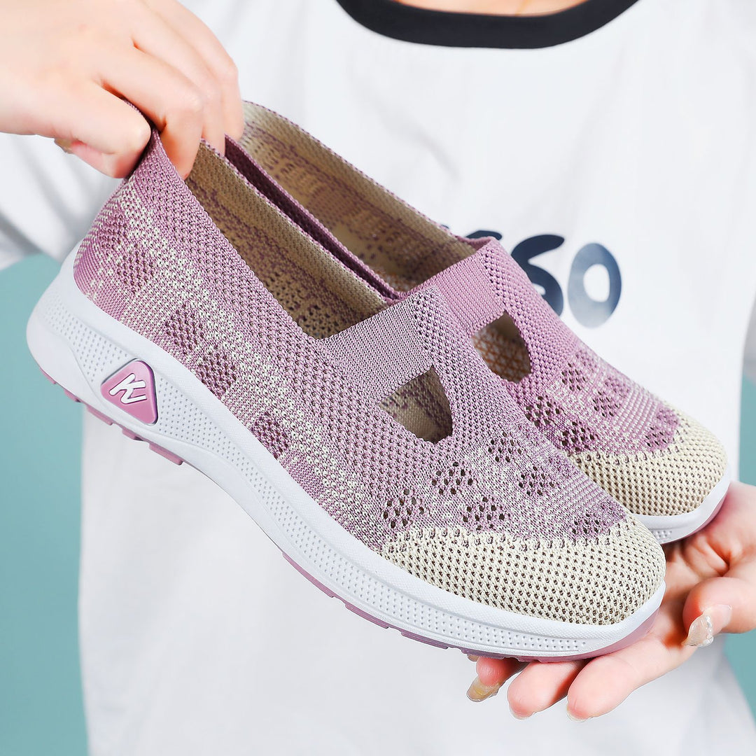 Damen Cushioned Slip-On Sneakers mit atmungsaktivem Obermaterial EB