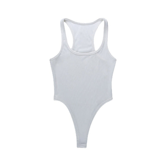 Damen hochgeschnittenes Body aus Rippenjersey mit breiten Trägern EB