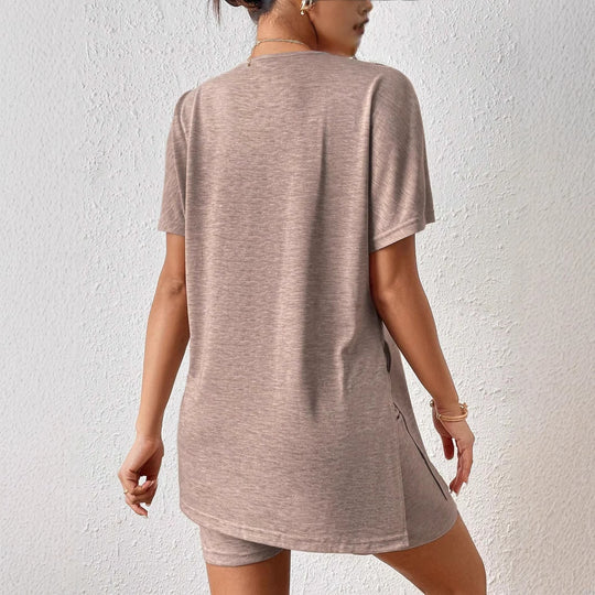 Damen Lässiges T-Shirt und Shorts Set mit lässigem Schnitt EB