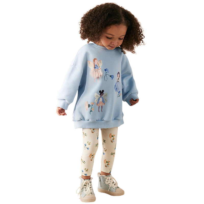 Mädchen Leggings mit buntem Blumenmuster EB