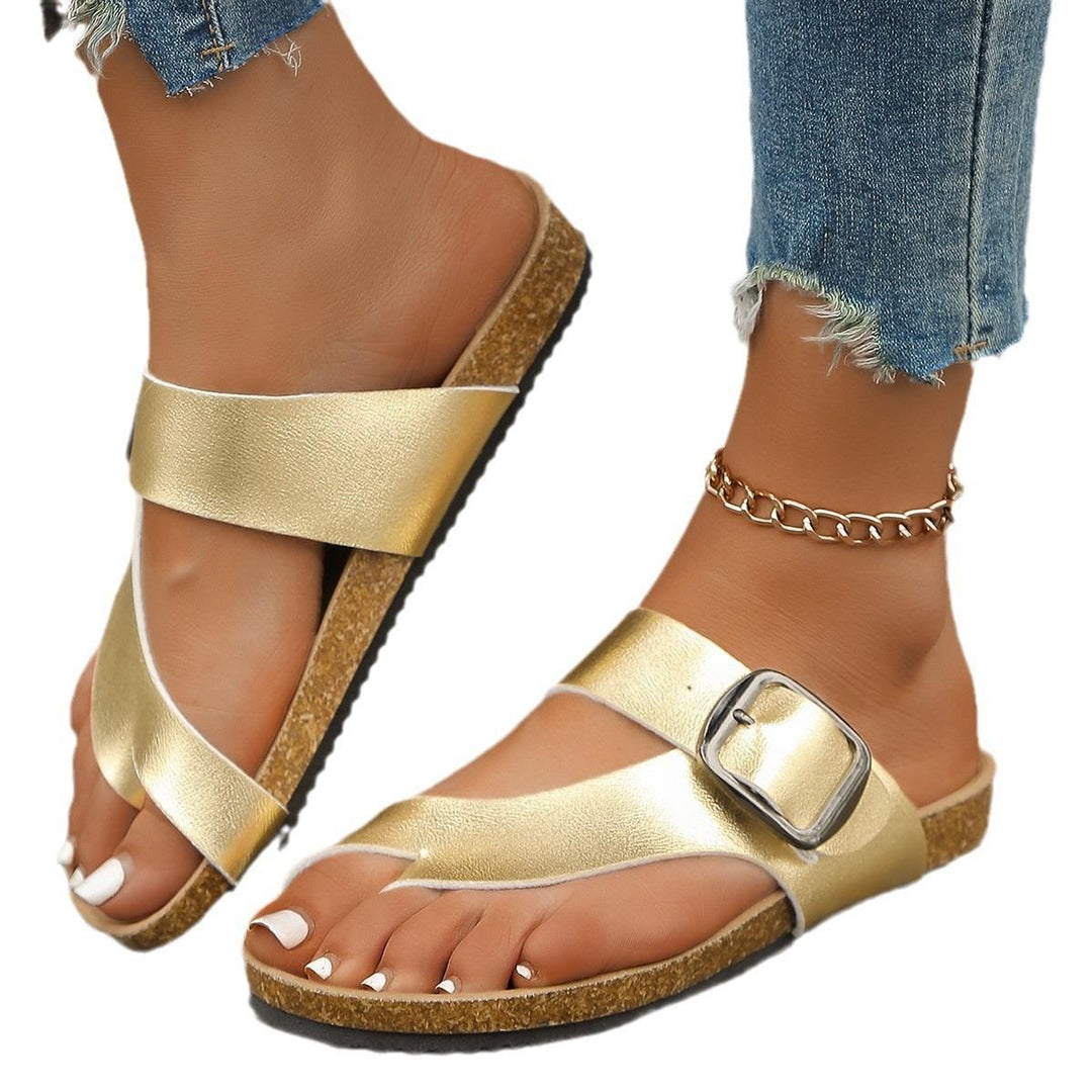 Damen Komfortable Zehentrenner-Sandalen mit verstellbarem Riemen EB