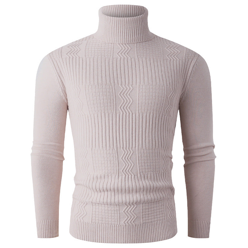 Herren eleganter Rollkragenpullover mit strukturiertem Design EB