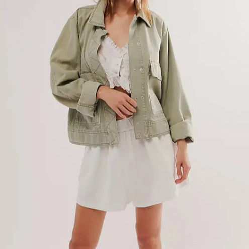 Damen lässige Oversized-Jacke EB
