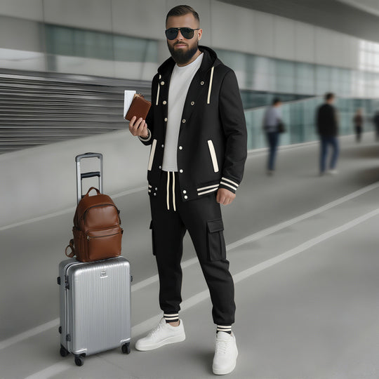 Herren sportlicher Freizeitanzug mit funktionalen Taschen und hochwertiger Verarbeitung EB