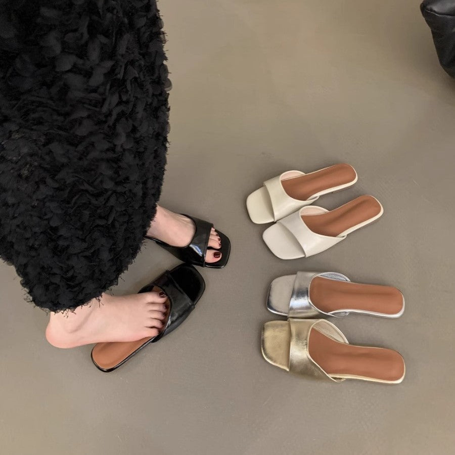 Damen modische Slide-Pantoletten mit elegantem Riemen und bequemer Fußbettgestaltung EB